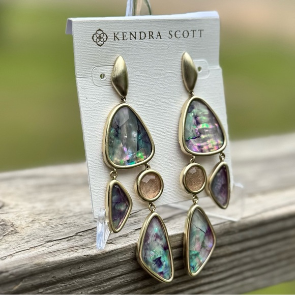 Kendra Scott Margot Statement Earrings Lilac - Picture 4 of 5